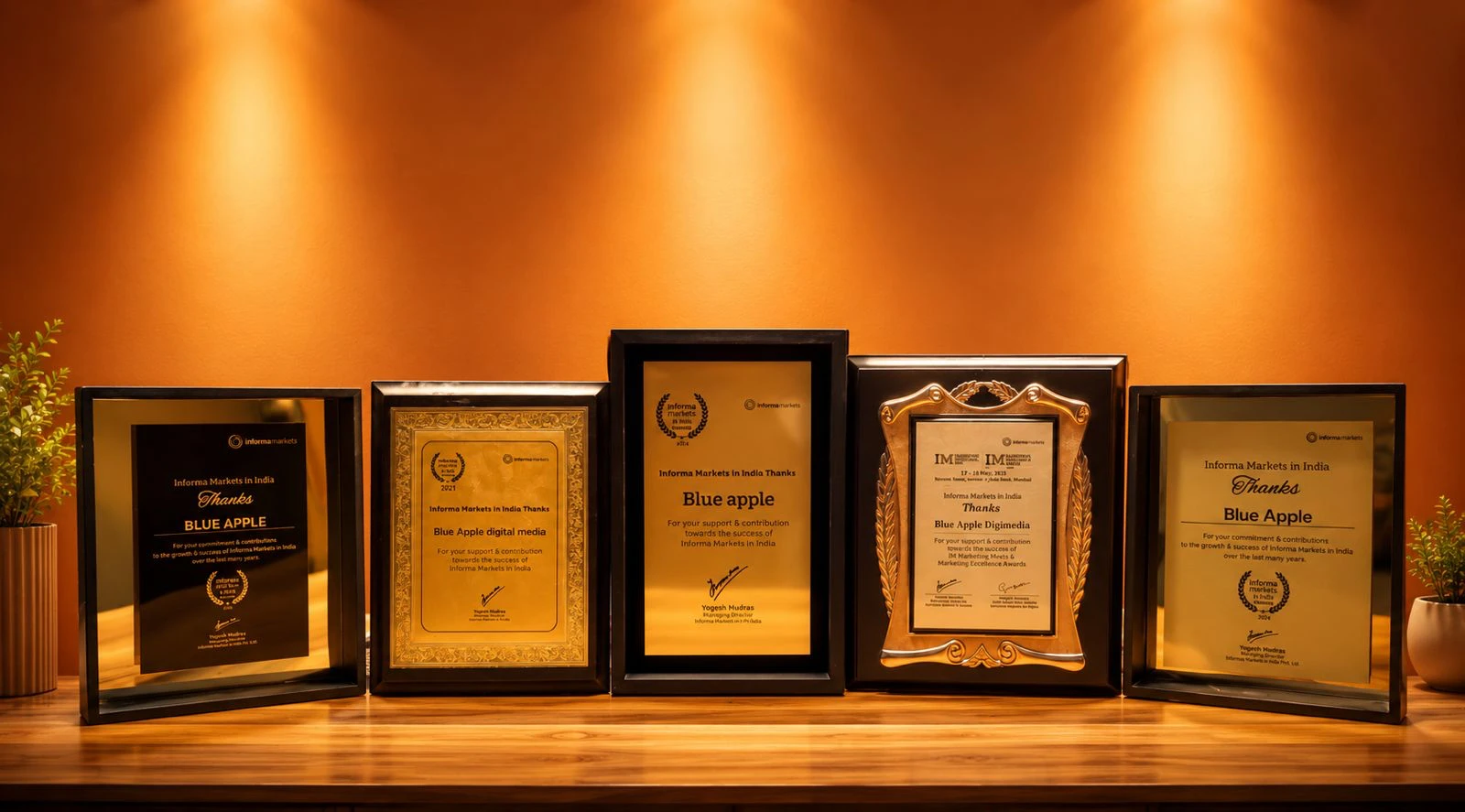 Informa Markets in India appreciation plaques — 10 years of partnership